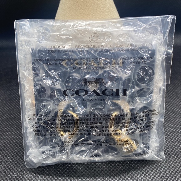 🩶💛COACH🩶💛 Signature Padlock And Key Gold & Silver Mismatch Earrings/NWT - Picture 4 of 5